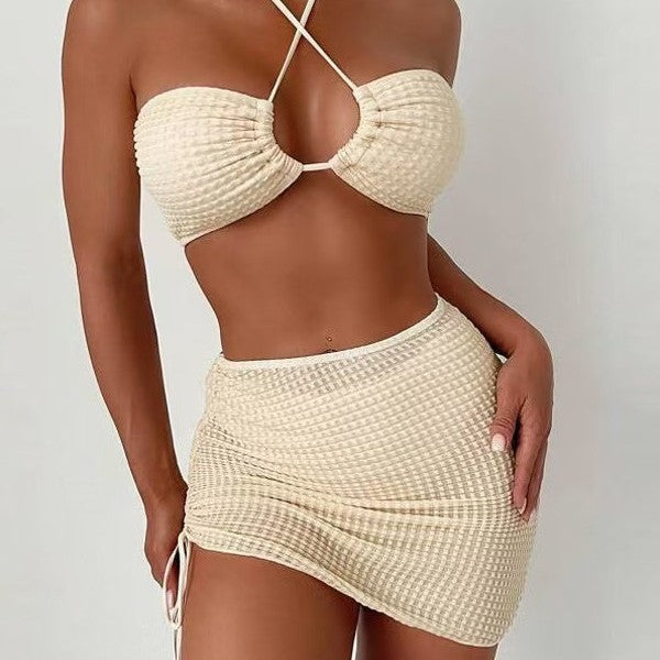The Capri Crochet Three-Piece Swim Set