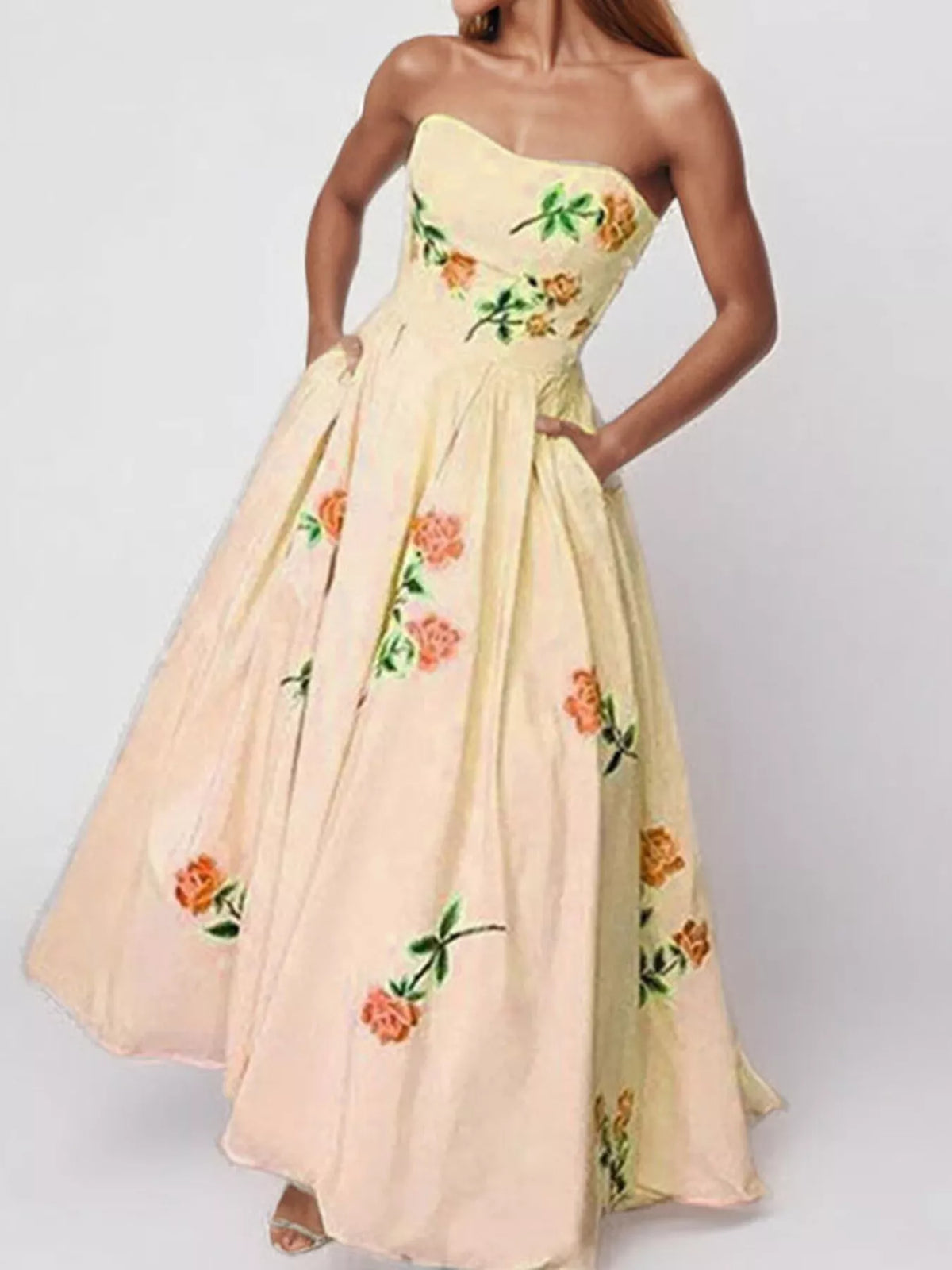 The Limone Garden Maxi Dress